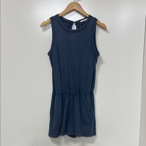 Z Supply Sleeveless Romper, Shorts, Blue, Small, Pockerts